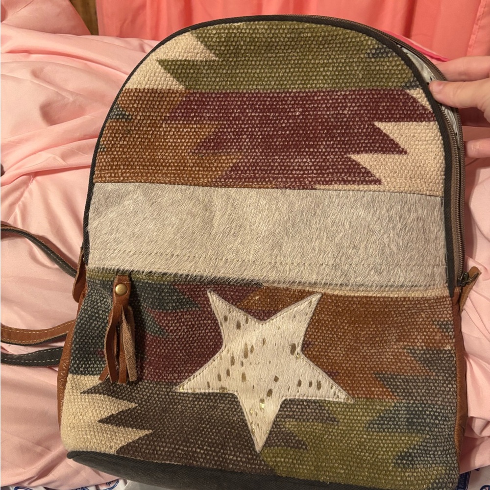 Myra Backpack Multicolor Patterned With Star Desi… - image 1